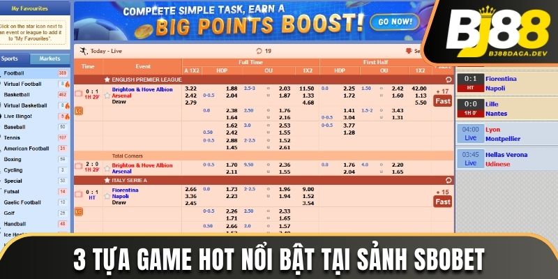 3 tựa game hot nổi bật tại sảnh Sbobet