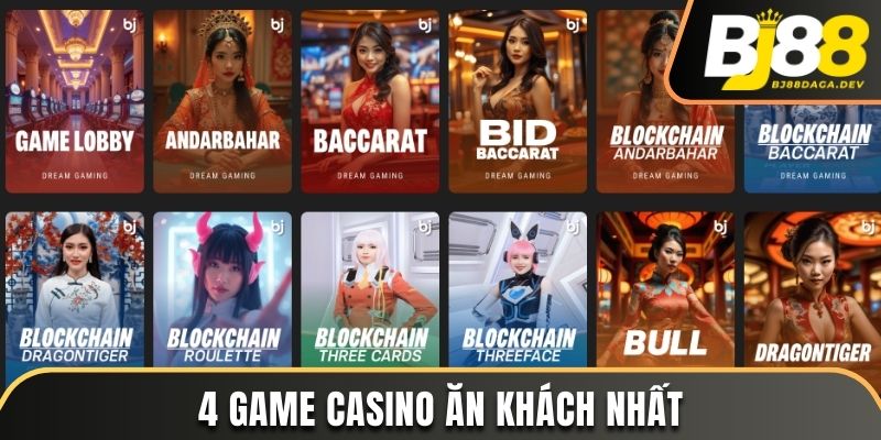 4 game casino ăn khách nhất tại sảnh